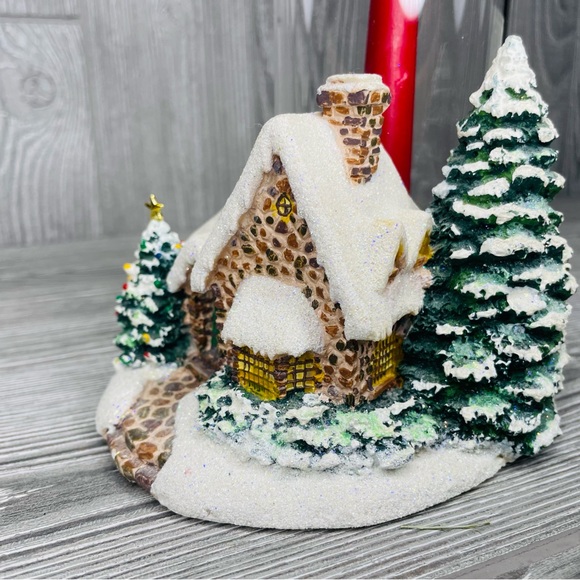 2005 Thomas Kinkade Teleflora Memories of Christmas Candle Holder Santa Globe - Picture 4 of 7